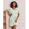 image:imageEkouaer 3 Pack Nightgowns for Women Short Sleeve Sleep Shirts T Shirt Night Gown V Neck Nightshirts Soft Sleepwear DressLittle DaisyBlue StarsPink Stripes