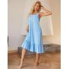 image:imageEkouaer Cotton Nightgowns for Women Long Sleeveless Nightgown Victorian Sleep Dress with Pockets Night Shirt Lounge DressLight Blue