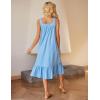 image:imageEkouaer Cotton Nightgowns for Women Long Sleeveless Nightgown Victorian Sleep Dress with Pockets Night Shirt Lounge DressLight Blue