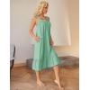 image:imageEkouaer Cotton Nightgowns for Women Long Sleeveless Nightgown Victorian Sleep Dress with Pockets Night Shirt Lounge DressLight Green