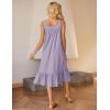 image:imageEkouaer Cotton Nightgowns for Women Long Sleeveless Nightgown Victorian Sleep Dress with Pockets Night Shirt Lounge DressLight Purple