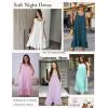 image:imageEkouaer Cotton Nightgowns for Women Long Sleeveless Nightgown Victorian Sleep Dress with Pockets Night Shirt Lounge DressLight Purple