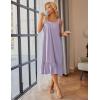 image:imageEkouaer Cotton Nightgowns for Women Long Sleeveless Nightgown Victorian Sleep Dress with Pockets Night Shirt Lounge DressLight Purple