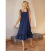 image:imageEkouaer Cotton Nightgowns for Women Long Sleeveless Nightgown Victorian Sleep Dress with Pockets Night Shirt Lounge DressNavy Blue