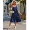 image:imageEkouaer Cotton Nightgowns for Women Long Sleeveless Nightgown Victorian Sleep Dress with Pockets Night Shirt Lounge DressNavy Blue