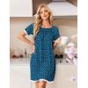 image:imageEkouaer Cotton Nightgowns for Women Pleated Sleep Shirts Short Sleeve Night Shirt Lace Trim Sleep Dress Ladies GownDog Footprints