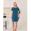 image:imageEkouaer Cotton Nightgowns for Women Pleated Sleep Shirts Short Sleeve Night Shirt Lace Trim Sleep Dress Ladies GownDog Footprints