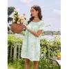 image:imageEkouaer Cotton Nightgowns for Women Pleated Sleep Shirts Short Sleeve Night Shirt Lace Trim Sleep Dress Ladies GownFloral Mint Green