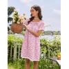 image:imageEkouaer Cotton Nightgowns for Women Pleated Sleep Shirts Short Sleeve Night Shirt Lace Trim Sleep Dress Ladies GownFloral Pink