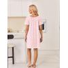 image:imageEkouaer Cotton Nightgowns for Women Pleated Sleep Shirts Short Sleeve Night Shirt Lace Trim Sleep Dress Ladies GownFloral White