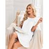 image:imageEkouaer Cotton Nightgowns for Women Pleated Sleep Shirts Short Sleeve Night Shirt Lace Trim Sleep Dress Ladies GownWhite