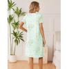 image:imageEkouaer Cotton Nightgowns for Women Short Sleeve Night Gown V Neck Button Sleep Shirt Soft House DressGreen Little Flower