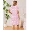 image:imageEkouaer Cotton Nightgowns for Women Short Sleeve Night Gown V Neck Button Sleep Shirt Soft House DressPink Floral