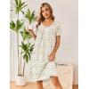 image:imageEkouaer Cotton Nightgowns for Women Short Sleeve Night Gown V Neck Button Sleep Shirt Soft House DressYellow Floral