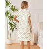 image:imageEkouaer Cotton Nightgowns for Women Short Sleeve Night Gown V Neck Button Sleep Shirt Soft House DressYellow Floral