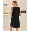 image:imageEkouaer Cotton Nightgowns for Women Sleeveless Night Gown Tank Sleep Shirts Pleated Night Shirts V Neck ChemiseBlack