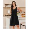 image:imageEkouaer Cotton Nightgowns for Women Sleeveless Night Gown Tank Sleep Shirts Pleated Night Shirts V Neck ChemiseBlack