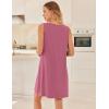 image:imageEkouaer Cotton Nightgowns for Women Sleeveless Night Gown Tank Sleep Shirts Pleated Night Shirts V Neck ChemiseCherry Red