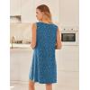 image:imageEkouaer Cotton Nightgowns for Women Sleeveless Night Gown Tank Sleep Shirts Pleated Night Shirts V Neck ChemiseDog Footprints
