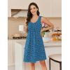image:imageEkouaer Cotton Nightgowns for Women Sleeveless Night Gown Tank Sleep Shirts Pleated Night Shirts V Neck ChemiseDog Footprints