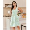 image:imageEkouaer Cotton Nightgowns for Women Sleeveless Night Gown Tank Sleep Shirts Pleated Night Shirts V Neck ChemiseFloral Mint Green