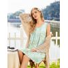 image:imageEkouaer Cotton Nightgowns for Women Sleeveless Night Gown Tank Sleep Shirts Pleated Night Shirts V Neck ChemiseFloral Mint Green