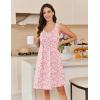 image:imageEkouaer Cotton Nightgowns for Women Sleeveless Night Gown Tank Sleep Shirts Pleated Night Shirts V Neck ChemiseFloral Pink