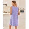 image:imageEkouaer Cotton Nightgowns for Women Sleeveless Night Gown Tank Sleep Shirts Pleated Night Shirts V Neck ChemiseFloral Purple