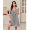 image:imageEkouaer Cotton Nightgowns for Women Sleeveless Night Gown Tank Sleep Shirts Pleated Night Shirts V Neck ChemiseFloral White
