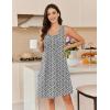 image:imageEkouaer Cotton Nightgowns for Women Sleeveless Night Gown Tank Sleep Shirts Pleated Night Shirts V Neck ChemiseFloral White