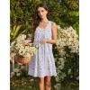 image:imageEkouaer Cotton Nightgowns for Women Sleeveless Night Gown Tank Sleep Shirts Pleated Night Shirts V Neck ChemiseFloral White Purple