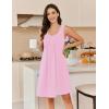 image:imageEkouaer Cotton Nightgowns for Women Sleeveless Night Gown Tank Sleep Shirts Pleated Night Shirts V Neck ChemiseMisty Rose