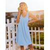 image:imageEkouaer Cotton Nightgowns for Women Sleeveless Night Gown Tank Sleep Shirts Pleated Night Shirts V Neck ChemiseSky Blue