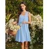 image:imageEkouaer Cotton Nightgowns for Women Sleeveless Night Gown Tank Sleep Shirts Pleated Night Shirts V Neck ChemiseSky Blue