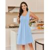 image:imageEkouaer Cotton Nightgowns for Women Sleeveless Night Gown Tank Sleep Shirts Pleated Night Shirts V Neck ChemiseSky Blue