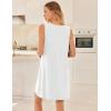 image:imageEkouaer Cotton Nightgowns for Women Sleeveless Night Gown Tank Sleep Shirts Pleated Night Shirts V Neck ChemiseWhite