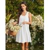 image:imageEkouaer Cotton Nightgowns for Women Sleeveless Night Gown Tank Sleep Shirts Pleated Night Shirts V Neck ChemiseWhite