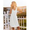 image:imageEkouaer Cotton Nightgowns for Women Sleeveless Night Gown Tank Sleep Shirts Pleated Night Shirts V Neck ChemiseWhite