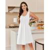 image:imageEkouaer Cotton Nightgowns for Women Sleeveless Night Gown Tank Sleep Shirts Pleated Night Shirts V Neck ChemiseWhite