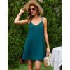 image:imageEkouaer Cotton Nightgowns for Women Sleeveless Racerback Night Gown Spaghetti Strap Sleep Dress Chemise SleepwearBlue Green