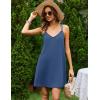 image:imageEkouaer Cotton Nightgowns for Women Sleeveless Racerback Night Gown Spaghetti Strap Sleep Dress Chemise SleepwearNavy