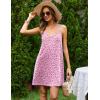image:imageEkouaer Cotton Nightgowns for Women Sleeveless Racerback Night Gown Spaghetti Strap Sleep Dress Chemise SleepwearPink Floral