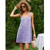 image:imageEkouaer Cotton Nightgowns for Women Sleeveless Racerback Night Gown Spaghetti Strap Sleep Dress Chemise SleepwearPurple Floral