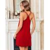 image:imageEkouaer Cotton Nightgowns for Women Sleeveless Racerback Night Gown Spaghetti Strap Sleep Dress Chemise SleepwearRed