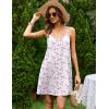 image:imageEkouaer Cotton Nightgowns for Women Sleeveless Racerback Night Gown Spaghetti Strap Sleep Dress Chemise SleepwearWhite Pink Floral