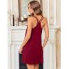 image:imageEkouaer Cotton Nightgowns for Women Sleeveless Racerback Night Gown Spaghetti Strap Sleep Dress Chemise SleepwearWine Red