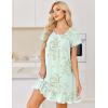 image:imageEkouaer Cotton Nightgowns for Women Vintage Victorian Night Gowns Short Sleeve Sleep Shirts Lace Sleep Dress Soft SleepwearFloral Green