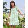 image:imageEkouaer Cotton Nightgowns for Women Vintage Victorian Night Gowns Short Sleeve Sleep Shirts Lace Sleep Dress Soft SleepwearFloral Green