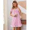 image:imageEkouaer Cotton Nightgowns for Women Vintage Victorian Night Gowns Short Sleeve Sleep Shirts Lace Sleep Dress Soft SleepwearFloral Pink