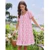image:imageEkouaer Cotton Nightgowns for Women Vintage Victorian Night Gowns Short Sleeve Sleep Shirts Lace Sleep Dress Soft SleepwearFloral Pink